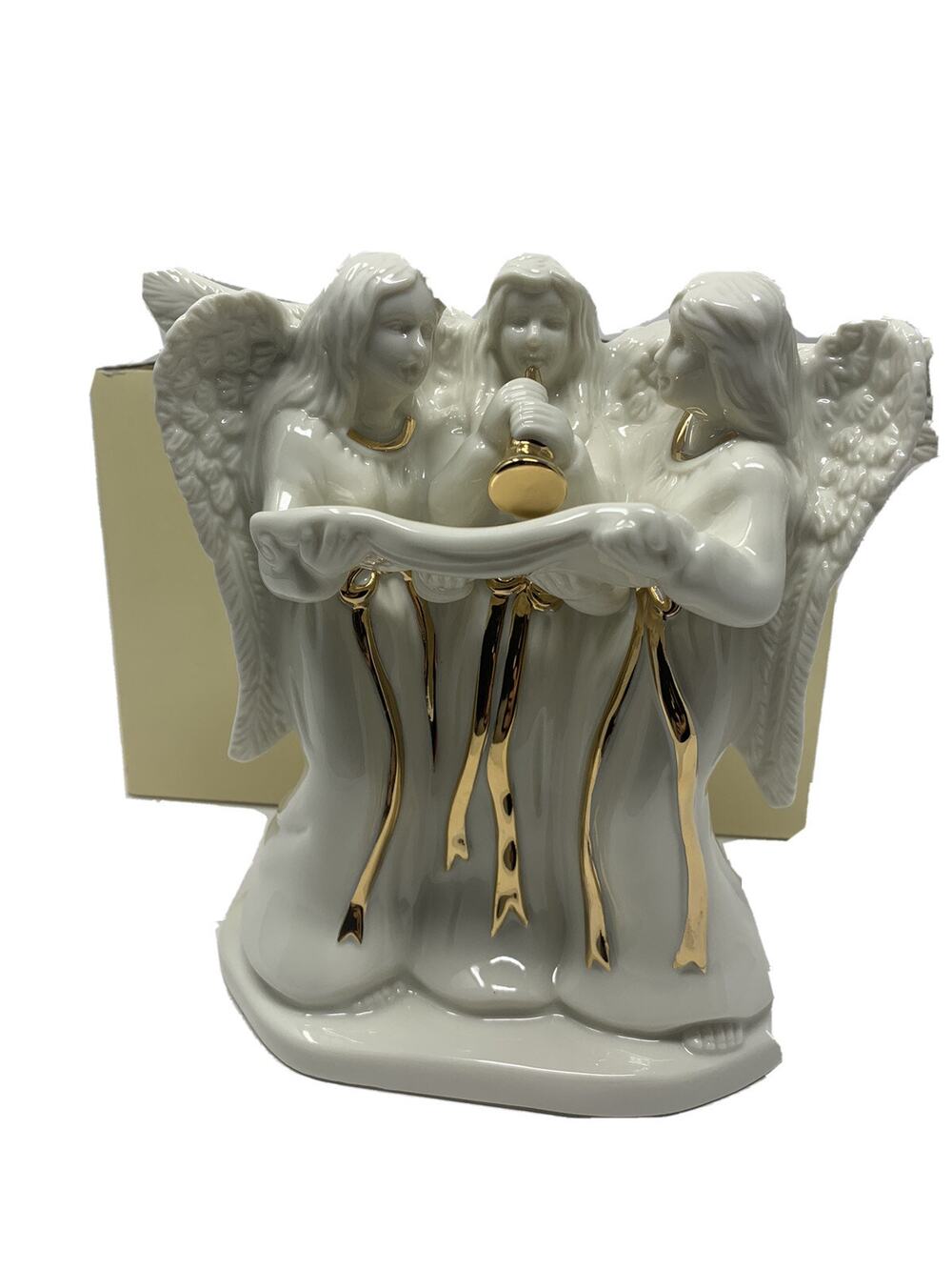 Mikasa "TRIO OF ANGELS" Candle Holder Figurine Holiday Elegance